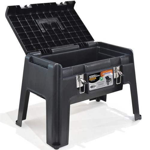 Banqueta pl�stica com compartimento multiuso e trava de a�o