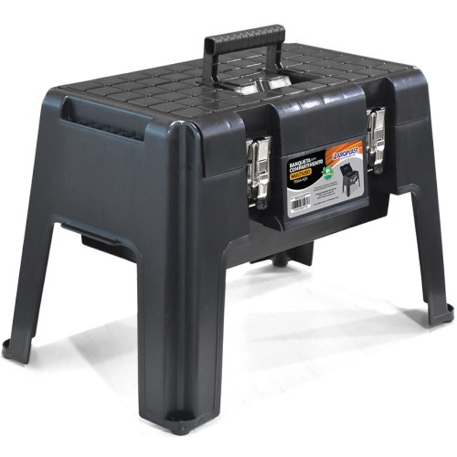 Banqueta pl�stica com compartimento multiuso e trava de a�o