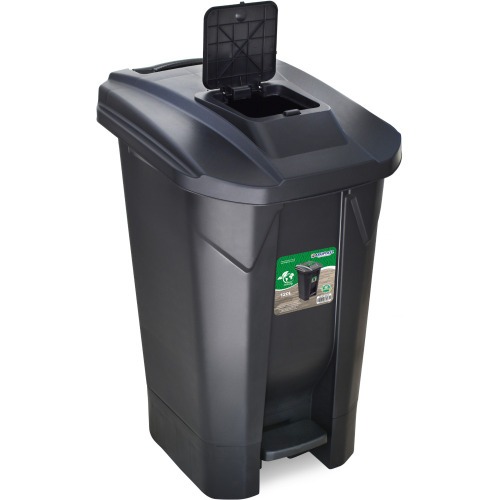 Lixeira pl�stica 120 litros com roda pedal e tampa click