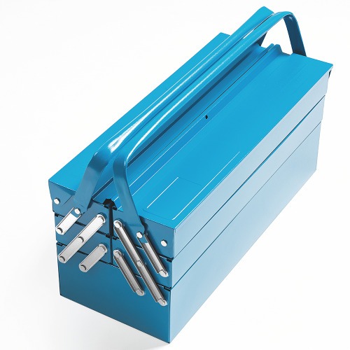 Caixa sanfonada para ferramentas com 5 gavetas