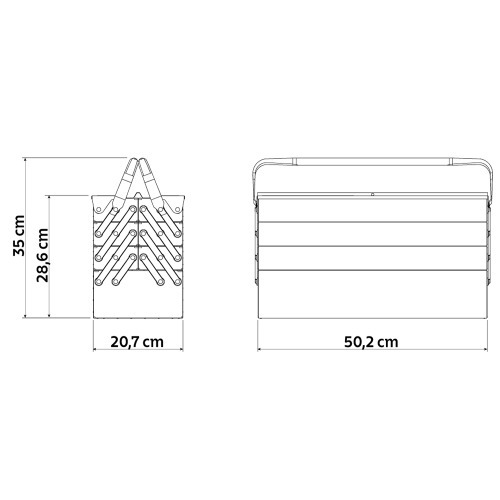 Caixa para ferramentas sanfonada com 7 gavetas - 43800007 Caixa para ferramentas sanfonada com 7 gavetas - 43800007