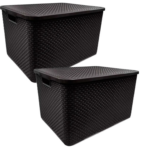 Kit 2 Caixas organizadoras com tampa 7 litros - Rattan