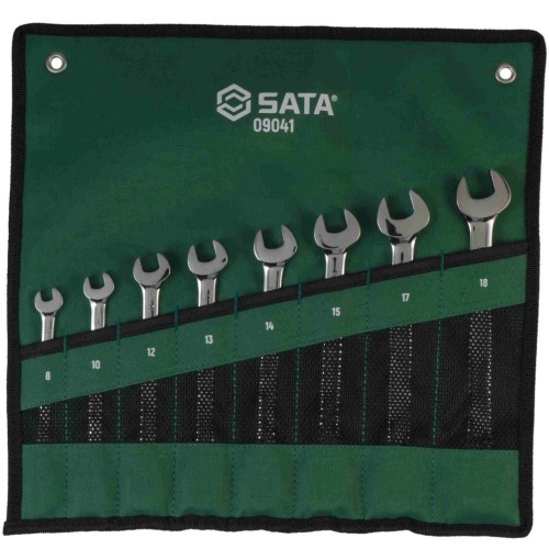 Jogo de chave combinada com catraca revers�vel de 8 a 18 mm com 8 pe�as - ST09041