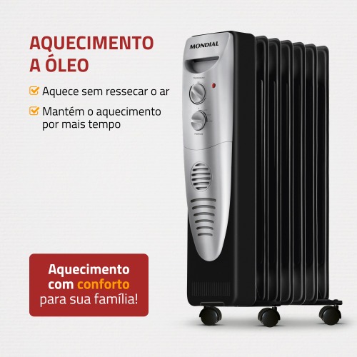 Aquecedor de ambientes 1.500 watts a �leo - A-06  110V
