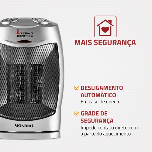 Aquecedor elétrico 1.500 watts termo ceramic - A05 220V Aquecedor elétrico 1.500 watts termo ceramic - A05 220V