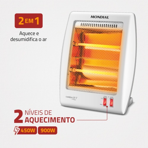Aquecedor el�trico 900 watts a quartzo - Confort Air II  220V