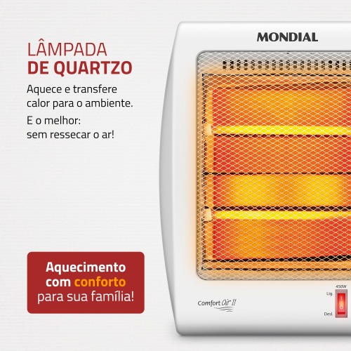 Aquecedor el�trico 900 watts a quartzo - Confort Air II  220V