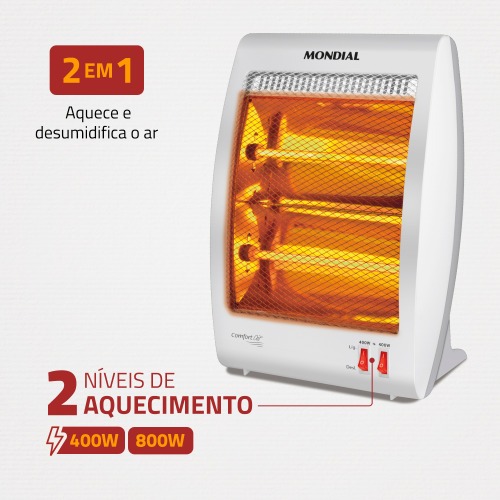 Aquecedor elétrico 800 watts halógeno Comfort Air II - A-09 220V Aquecedor elétrico 800 watts halógeno Comfort Air II - A-09 220V