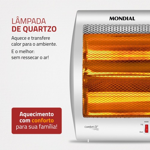 Aquecedor elétrico 800 watts halógeno Comfort Air II - A-09 220V Aquecedor elétrico 800 watts halógeno Comfort Air II - A-09 220V