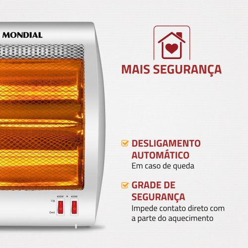 Aquecedor elétrico 800 watts halógeno Comfort Air II - A-09 220V Aquecedor elétrico 800 watts halógeno Comfort Air II - A-09 220V