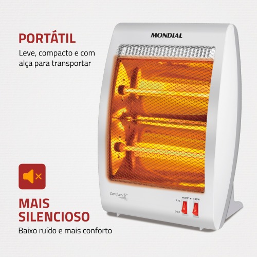 Aquecedor elétrico 800 watts halógeno Comfort Air II - A-09 220V Aquecedor elétrico 800 watts halógeno Comfort Air II - A-09 220V