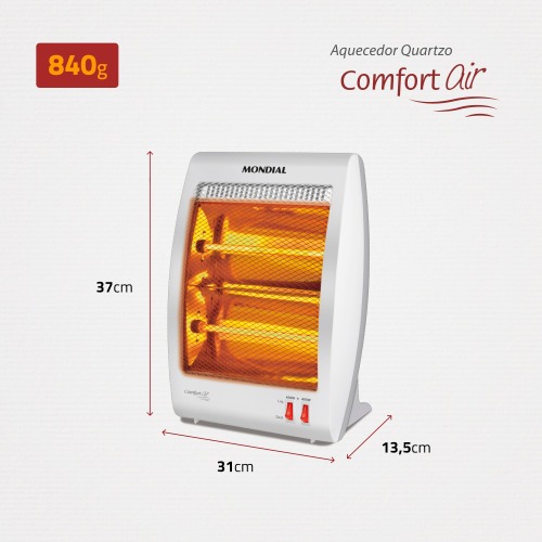 Aquecedor elétrico 800 watts halógeno Comfort Air II - A-09 220V Aquecedor elétrico 800 watts halógeno Comfort Air II - A-09 220V