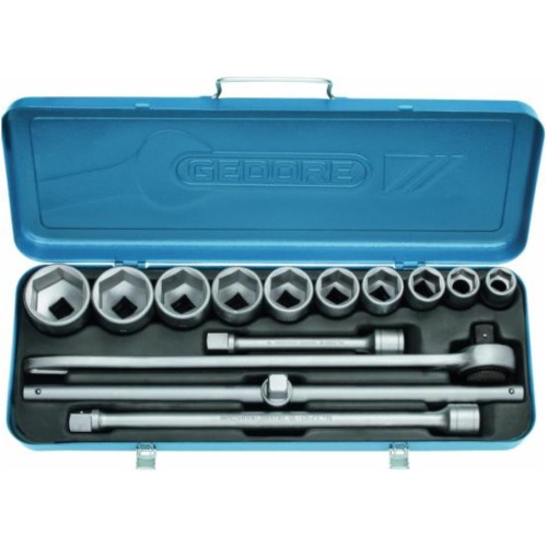 Jogo de soquete sextavado 22 a 50 mm encaixe 3/4