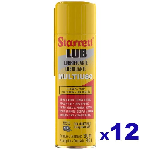 Kit 12 �leos lubrificante desengripante multiuso 300 ml - Lub Starrett