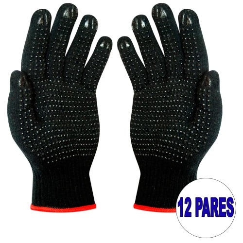 Kit 12 pares de luvas de malha pigmentada tricotada