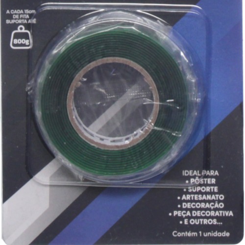 Fita dupla face acrílica 19 mm x 2 m super forte Fita dupla face acrílica 19 mm x 2 m super forte