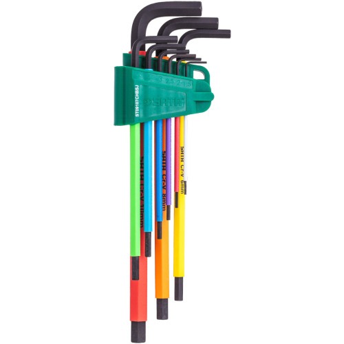 Jogo de chave allen hexagonal longa 1,5 a 10 mm coloridas com 9 pe�as