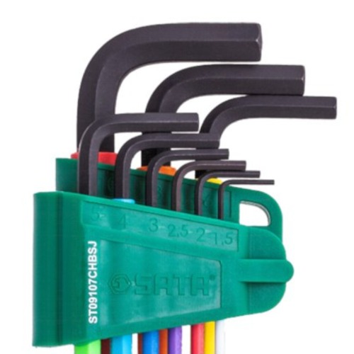 Jogo de chave allen hexagonal longa 1,5 a 10 mm coloridas com 9 pe�as