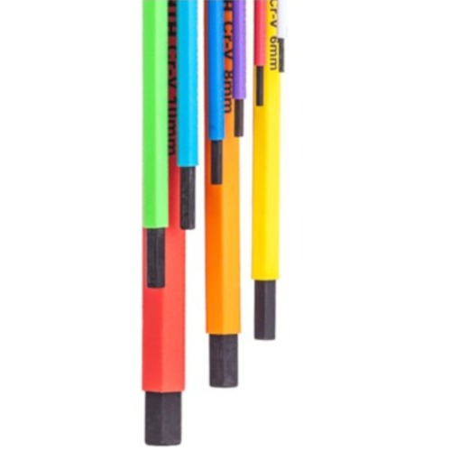 Jogo de chave allen hexagonal longa 1,5 a 10 mm coloridas com 9 pe�as