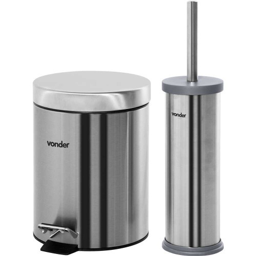 Lixeira inox 5L com pedal balde e escova sanit�ria