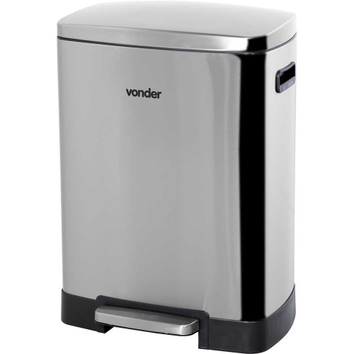 Lixeira inox retangular 50L com pedal