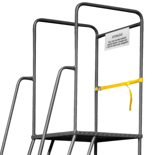 Escada plataforma de ferro 2,0 m 6 degraus + patamar - 58-A