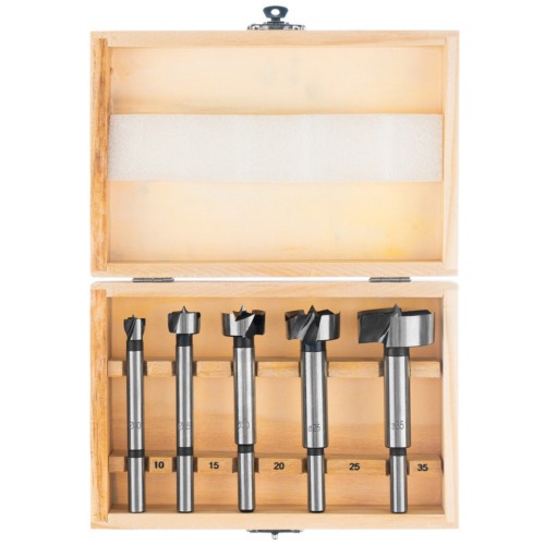 Jogo de brocas 10 a 35 mm para fechadura com 5 peças - 7044055 Jogo de brocas 10 a 35 mm para fechadura com 5 peças - 7044055