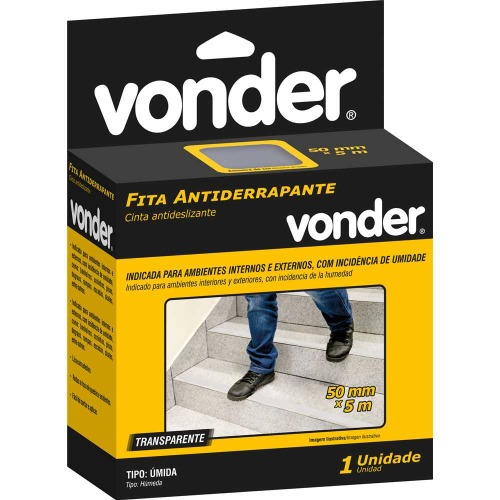Fita adesiva antiderrapante transparente 50mm x 5m