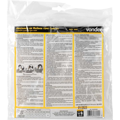 Abafador de ru�dos tipo concha 19db - ARV300