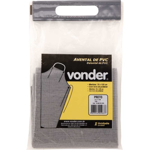 Avental de PVC com forro 70 x 120 cm preto