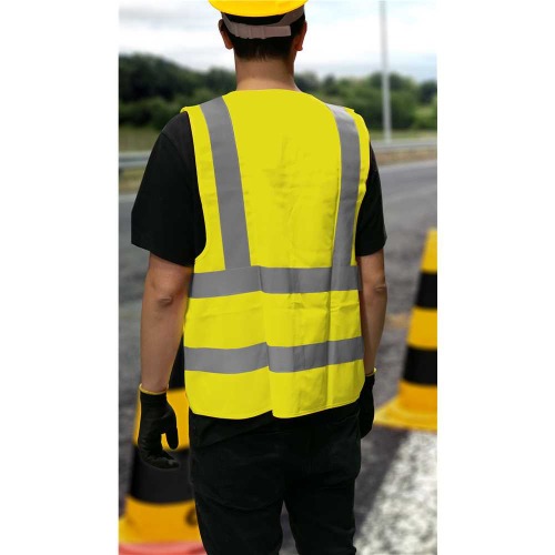 Colete refletivo tipo blus�o sem bolso amarelo - CV 102  