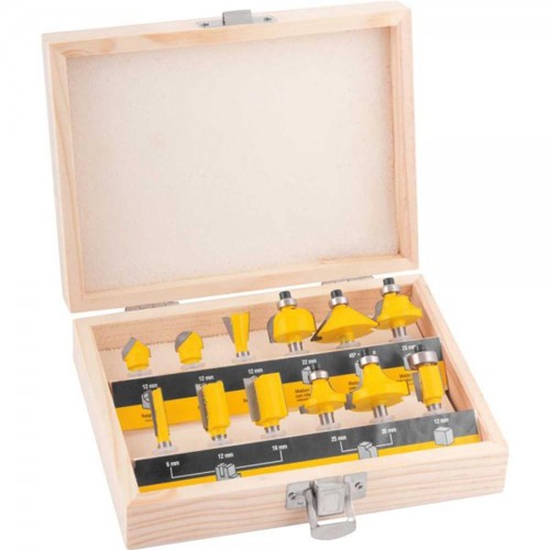 Jogo de fresas para madeira haste 6 mm com 12 pe�as 