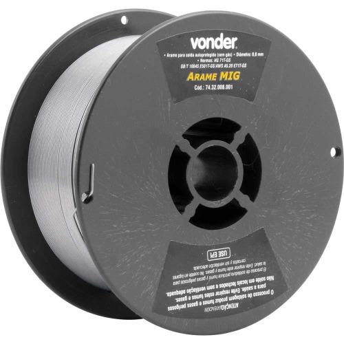 Arame para solda mig de 0,8 mm 1 kg uso sem gás Arame para solda mig de 0,8 mm 1 kg uso sem gás