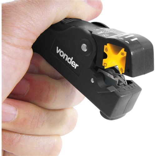 Desencapador para fios e cabos coaxiais