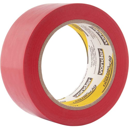 Fita adesiva para demarca��o 48 mm x 30 m vermelho