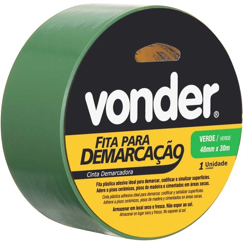 Fita adesiva para demarca��o 48 mm x 30 m verde