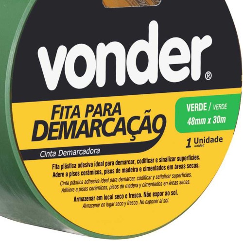 Fita adesiva para demarca��o 48 mm x 30 m verde
