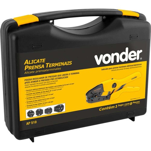 Alicate prensa terminais para fios e cabos com bitolas de 1 a 16 mm² Alicate prensa terminais para fios e cabos com bitolas de 1 a 16 mm²