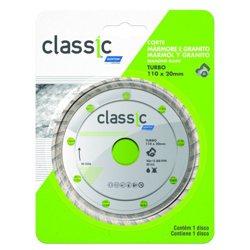 Disco diamantado turbo 110 x 20 mm para piso - Classic