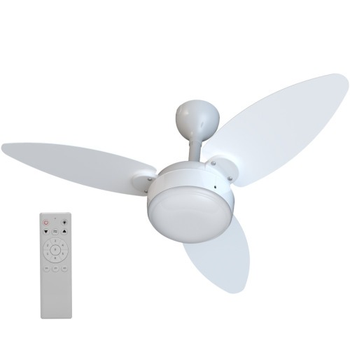 Ventilador de teto 3 pás Inverter dupla face branco/cinza com controle remoto - Elluz 110V/220V Ventilador de teto 3 pás Inverter dupla face branco/cinza com controle remoto - Elluz 110V/220V