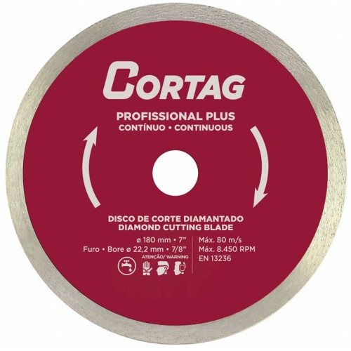 Disco diamantado liso 180 mm para cer�mica e m�rmore - Profissional Plus