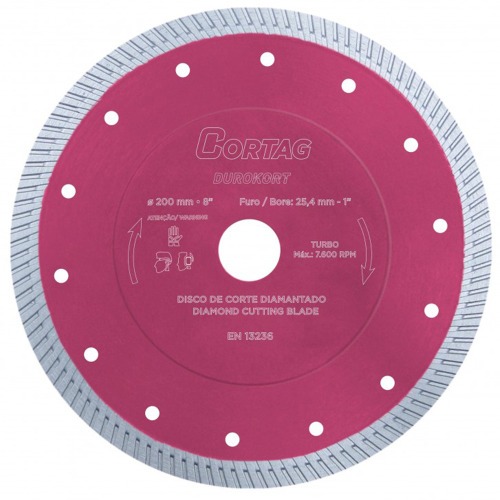 Disco diamantado Turbo 200 mm para piso e revestimento - Durokort Disco diamantado Turbo 200 mm para piso e revestimento - Durokort