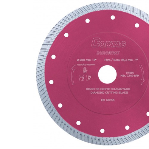 Disco diamantado Turbo 200 mm para piso e revestimento - Durokort Disco diamantado Turbo 200 mm para piso e revestimento - Durokort