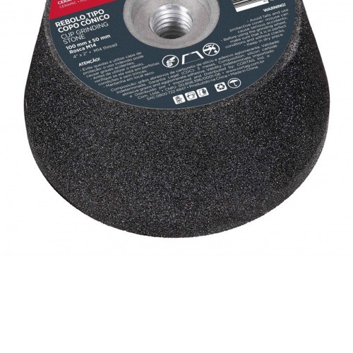 Rebolo c�nico para esmerilhadeira angular 100mm rosca M18 G80