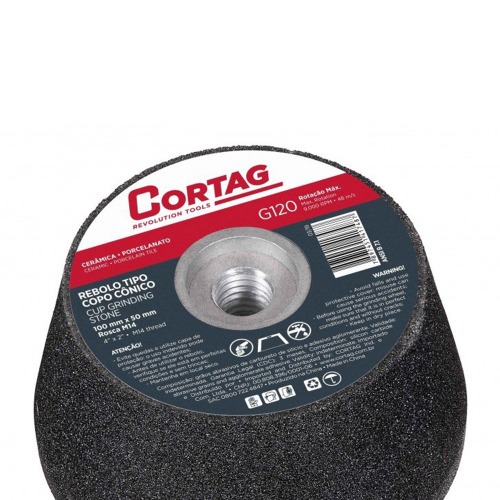 Rebolo cônico para esmerilhadeira angular 100mm rosca M14 G120 Rebolo cônico para esmerilhadeira angular 100mm rosca M14 G120