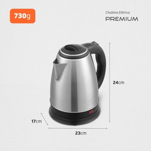Chaleira el�trica 2 litros 1.200 watts Premium Inox - CE-06  110V