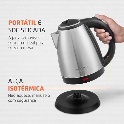 Chaleira elétrica 2 litros 1.200 watts Premium Inox - CE-06 220V Chaleira elétrica 2 litros 1.200 watts Premium Inox - CE-06 220V