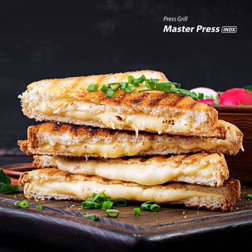 Sanduicheira e grill antiaderente 1000 watts inox Master Press- PG-01 110V Sanduicheira e grill antiaderente 1000 watts inox Master Press- PG-01 110V