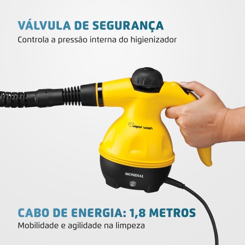Vaporizador Higienizador 1000W com acessórios Vapor Wash - HG-01 220V Vaporizador Higienizador 1000W com acessórios Vapor Wash - HG-01 220V