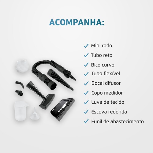 Vaporizador Higienizador 1000W com acessórios Vapor Wash - HG-01 220V Vaporizador Higienizador 1000W com acessórios Vapor Wash - HG-01 220V